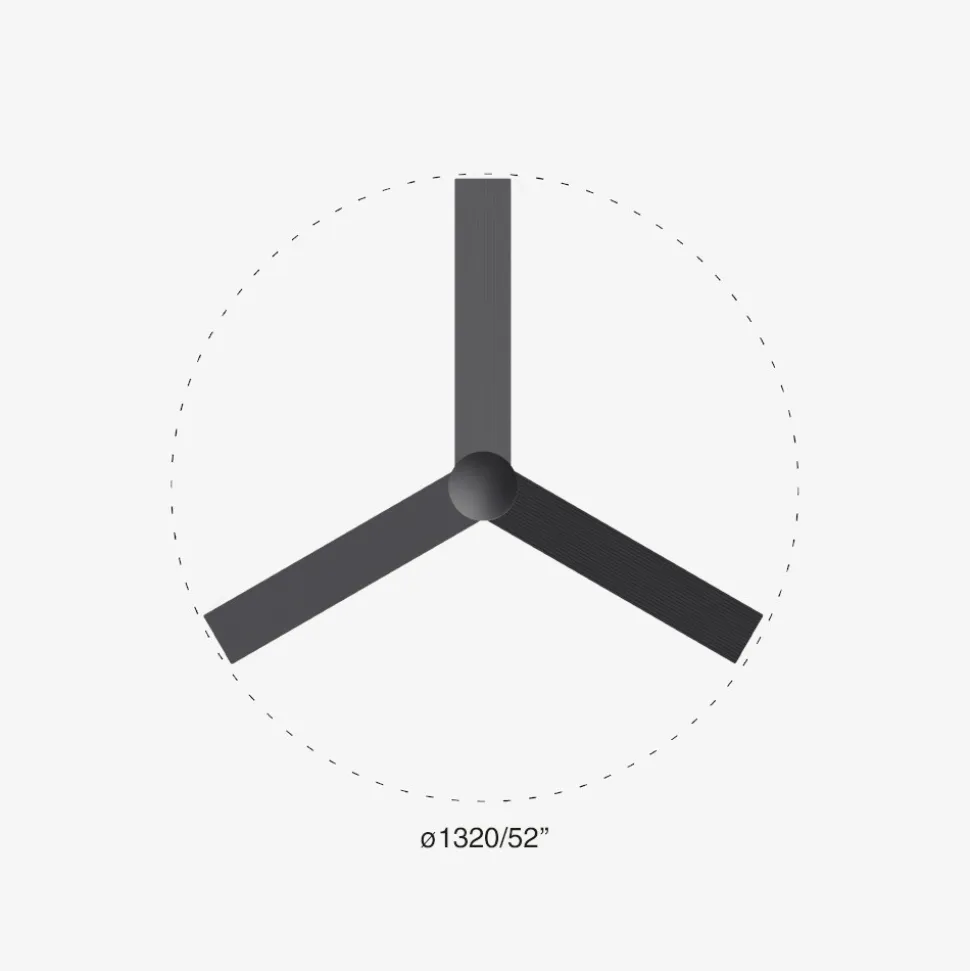 Ventilatore nero da soffitto 28mq a pale silenzioso