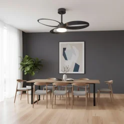 Ventilatore nero da soffitto 13mq led cct dimmerabile con telecomando