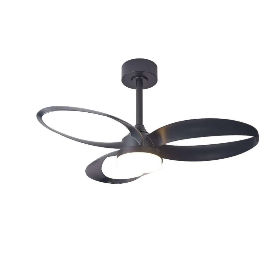 Ventilatore nero da soffitto 13mq led cct dimmerabile con telecomando