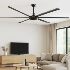 Ventilatore nero da soffitto con telecomando a pale 39mq
