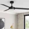 Ventilatore nero da soffitto con luce 28mq a pale silenzioso