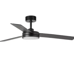 Ventilatore nero da soffitto con luce 28mq a pale silenzioso