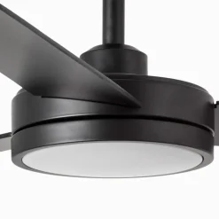 Ventilatore nero da soffitto con luce 28mq a pale silenzioso