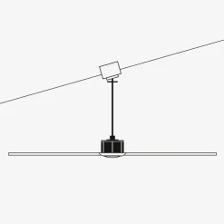Ventilatore nero da soffitto con luce 28mq a pale silenzioso