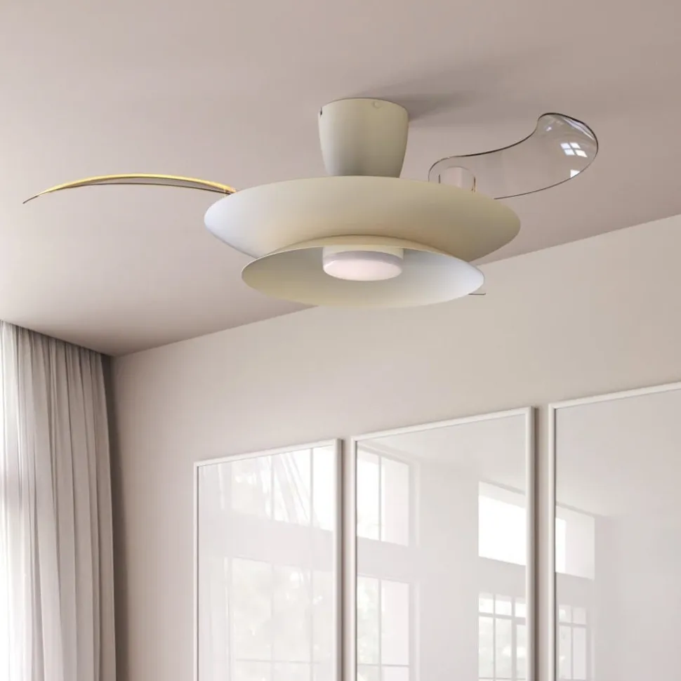 Ventilatore pale a scomparsa bianco luce led cct max 20mq con telecomando