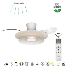 Ventilatore pale a scomparsa bianco luce led cct max 20mq con telecomando