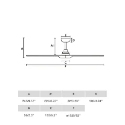 Ventilatore pale in legno da tetto silenzioso 28mq
