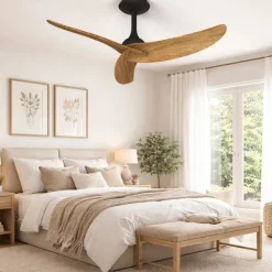 Ventilatore per camera da letto da soffitto nero e marrone motore inverter 20mq
