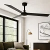 Ventilatore per soffitto 28mq nero con pale marrone