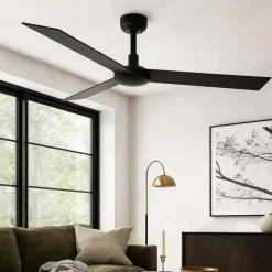 Ventilatore per soffitto 28mq nero con pale marrone