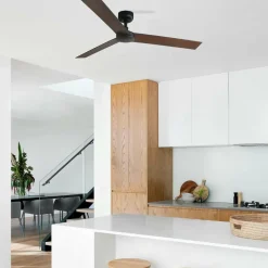 Ventilatore per soffitto 28mq nero con pale marrone