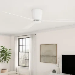 Ventilatore silenzioso da soffitto a pale bianco 28mq con telecomando