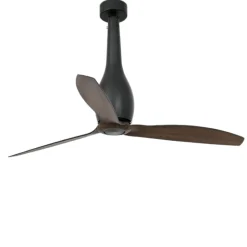 Ventilatore silenzioso nero 18mq da soffitto a pale marrone