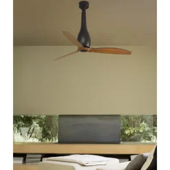 Ventilatore silenzioso nero 18mq da soffitto a pale marrone