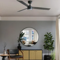 Ventilatore smart a soffitto con luce 28mq legno nocciola