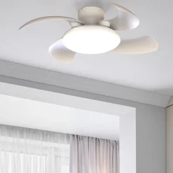 Ventilatore soffitto pale richiudibili bianco led cct telecomando stanza 13mq