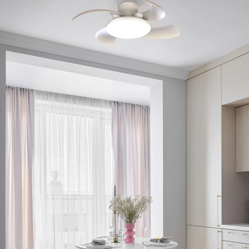 Ventilatore soffitto pale richiudibili bianco led cct telecomando stanza 13mq