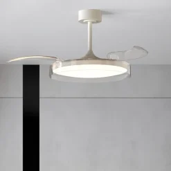 Ventilatore soffitto pale richiudibili led 40w cct telecomando 15-20mq