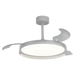Ventilatore soffitto pale richiudibili led 40w cct telecomando 15-20mq