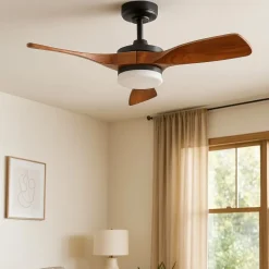 Ventilatore da soffitto con telecomando nero con luce 13mq