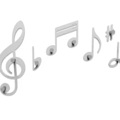 Verdi appendiabiti da parete note musicali legno bianco