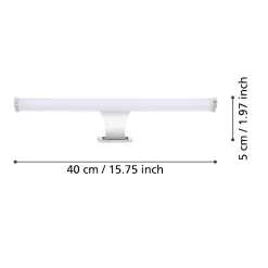 Vinchio eglo applique da bagno moderno per specchio led 3000k ip44