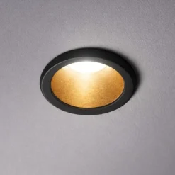 Virus ideal lux faretto da incasso led 3w 3000k nero oro