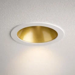 Virus ideal lux faretto led da incasso rotondo 3w 3000k bianco oro