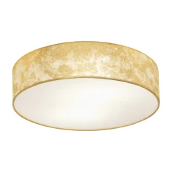 Viserbella eglo plafoniera per camera da letto rotonda tessuto foglia oro