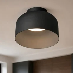 Vivida bottone plafoniera nera dimmerabile con telecomando led 16w cct 22cm
