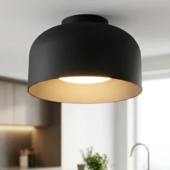 Vivida bottone plafoniera nera moderna a soffitto led dimmerabile con telecomando