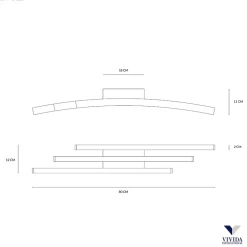 Vivida bow plafoniera led 36w 3000k moderna bianca