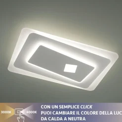Vivida brighton big plafoniera per camera da letto 3000k 4000k design rettangolare