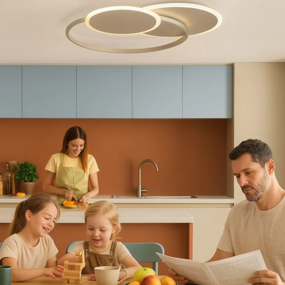 Vivida eclipse plafoniera per cucina moderna sabbia 60w 3000k 4000k