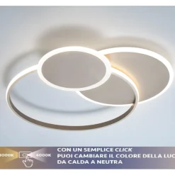 Vivida eclipse plafoniera per cucina moderna sabbia 60w 3000k 4000k