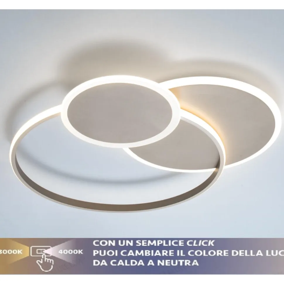 Vivida eclipse plafoniera per cucina moderna sabbia 60w 3000k 4000k