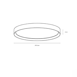 Vivida hera plafoniera moderna 50cm titanio led 40w cct dimmerabile