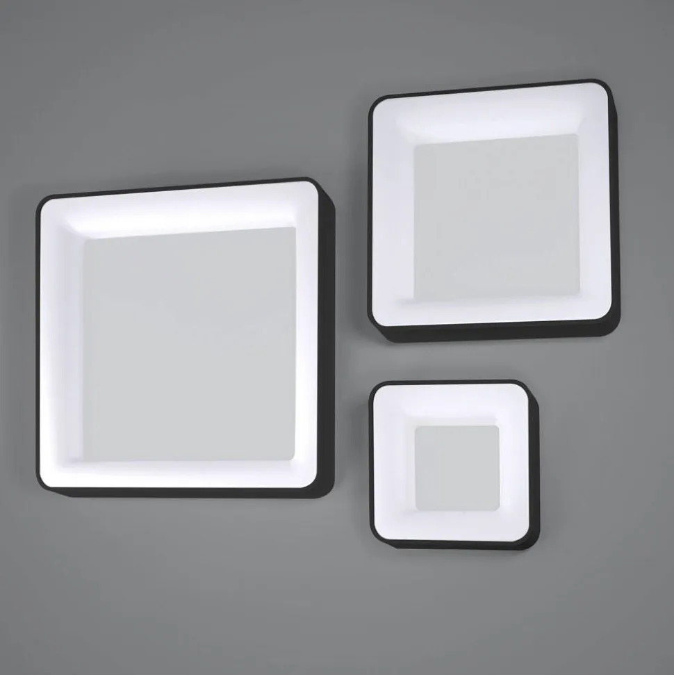 Vivida inner-s plafoniera 80 quadrata nera led 80w 3000k 4000k dimmerabile