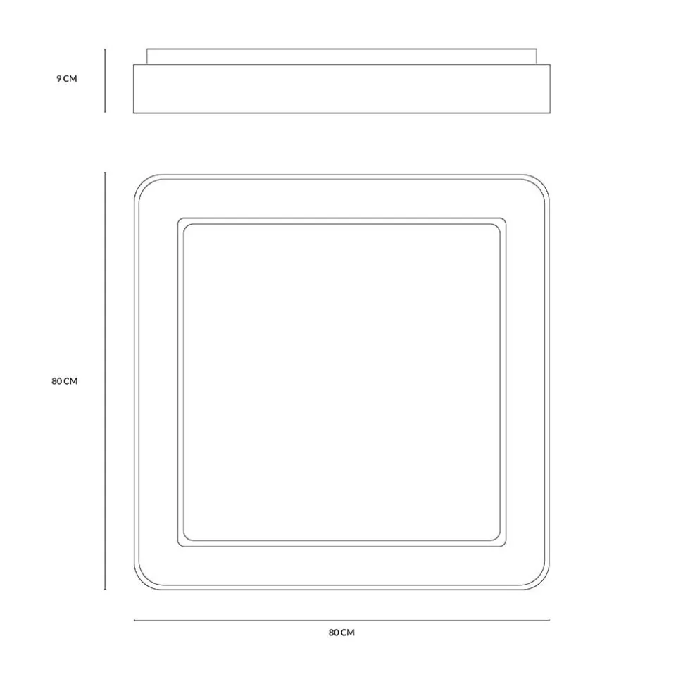 Vivida inner-s plafoniera 80 quadrata nera led 80w 3000k 4000k dimmerabile