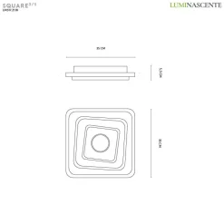 Vivida international plafoniera square bianca led design moderna