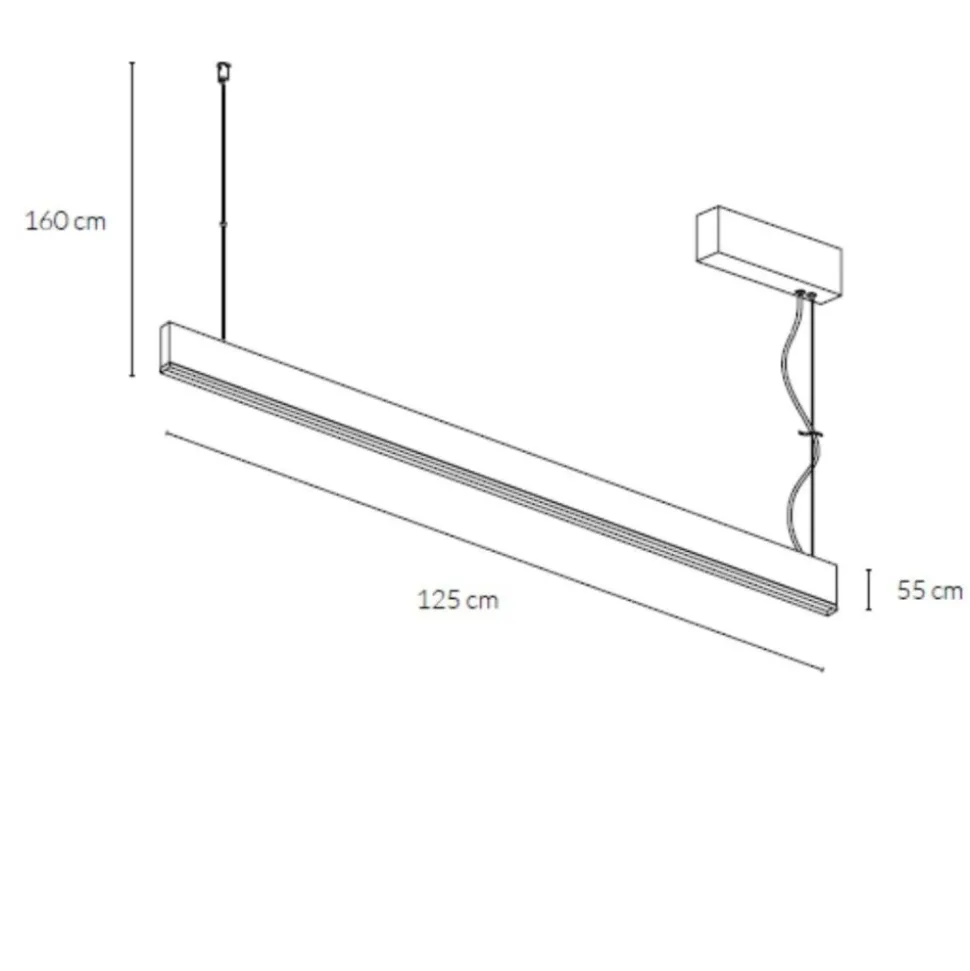 Vivida lampadario segmento bianco per tavolo cucina led 40w cct