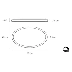 Vivida lifering-o plafoniera ovale nera moderna led 80w 3000k 4000k