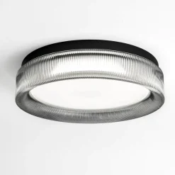 Vivida pilastro plafoniera ovale vetro fumé led cct dimmerabile
