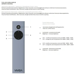 Vivida plafoniera da soffitto bottone sabbia led dimmerabile con telecomando 22cm