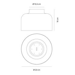 Vivida plafoniera da soffitto bottone sabbia led dimmerabile con telecomando 22cm