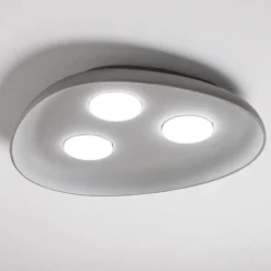 Vivida plafoniera led reloaux grigia ceramica 3 luci