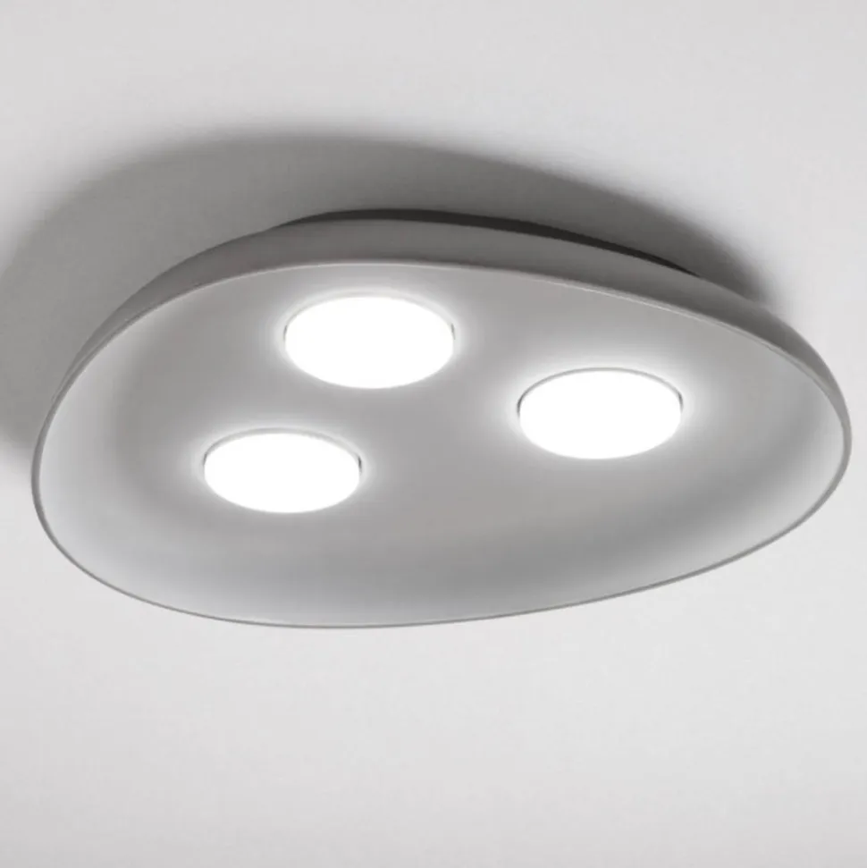 Vivida plafoniera led reloaux grigia ceramica 3 luci
