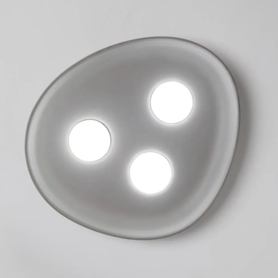 Vivida plafoniera led reloaux grigia ceramica 3 luci