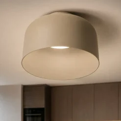 Vivida plafoniera moderna color sabbia bottone dimmerabile con telecomando
