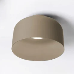 Vivida plafoniera moderna color sabbia bottone dimmerabile con telecomando